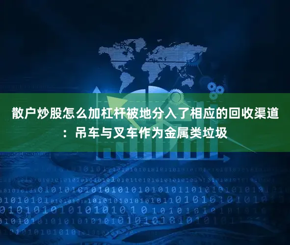 散户炒股怎么加杠杆被地分入了相应的回收渠道：吊车与叉车作为金属类垃圾